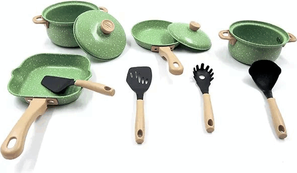 Manyuk Toys Fém Konyhai edénykészlet - Zöld