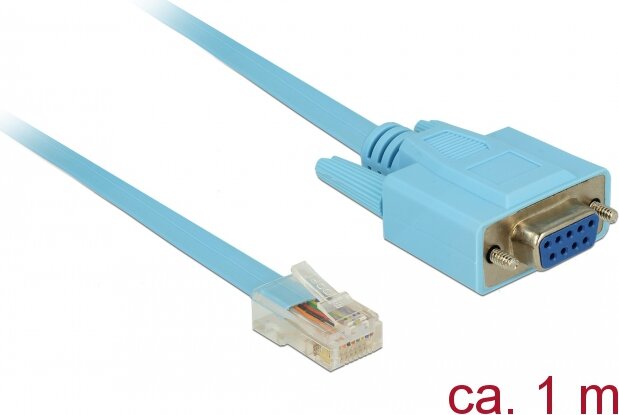 Delock RS-232 anya - RJ45 apa soros kábel 1m - Kék