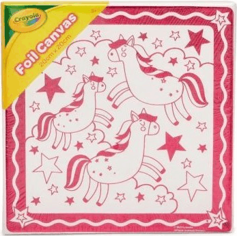 Crayola Fóliás vászonkép unikornis mintákkal - 20 x 20 cm