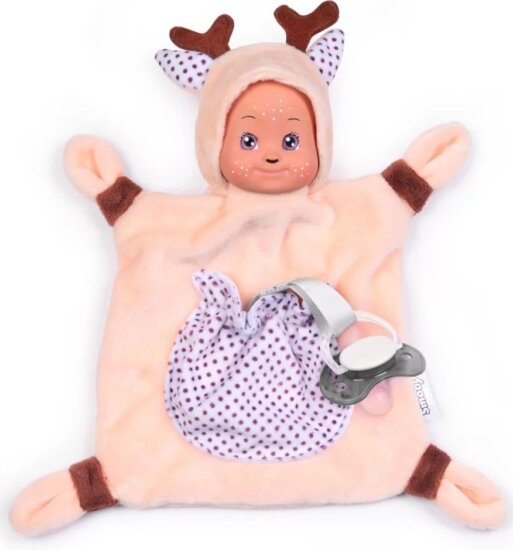 Smoby MiniKiss Állatbaba szundikendő cumitartó zsebbel - Őzike