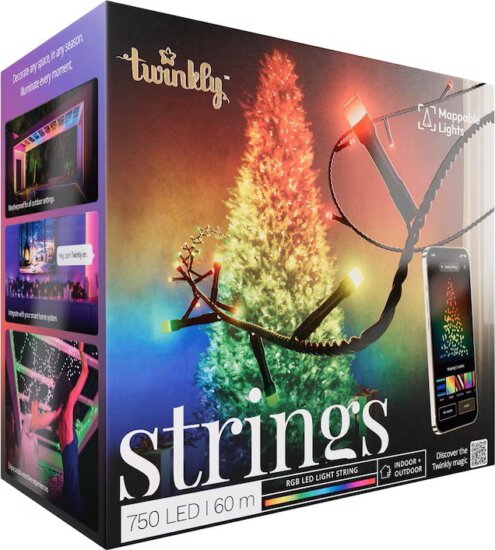 Twinkly Strings Smart Kültéri Beltéri Okos LED fényfüzér 60m - RGB Twinkly Strings Smart Kültéri Beltéri Okos LED fényfüzér 60m - RGB