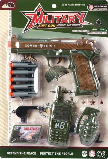 Katonai szivacslövő fegyver készlet adóvevővel