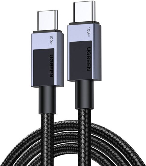 Ugreen L512 USB-C apa - USB-C apa Adat és gyorstöltő kábel 2m - Szürke