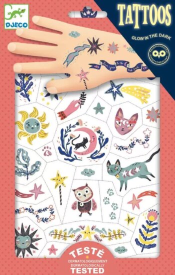 Djeco Sötétben világító tetoválás szett - Édes álom Djeco Sötétben világító tetoválás szett - Édes álom