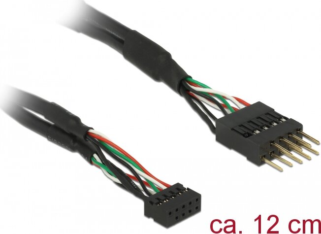 Delock 41977 USB 2.0 10pin anya - USB 2.0 10pin apa Hosszabbító kábel 0,12m - Fekete Delock 41977 USB 2.0 10pin anya - USB 2.0 10pin apa Hosszabbító kábel 0,12m - Fekete