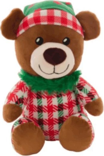 Karácsonyi Aranyos Maci plüssfigura 22 cm - Többszínű (Fehér/Barna)