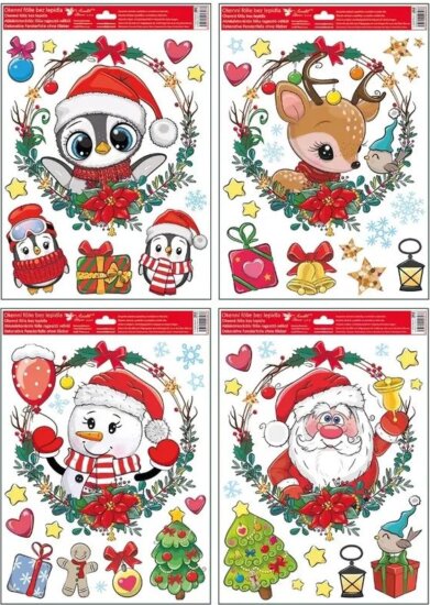 Plus Line Karácsonyi figurák Dekorációs ablakmatrica 30x42cm - Többféle