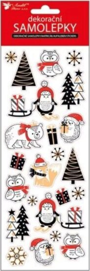 Plus Line Pingvin mintás Karácsonyi Dekorációs matrica 11x31cm - Színes