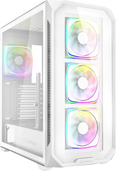Sharkoon AK5G Midi Torony Számítógépház + 4 x 120 mm ARGB ventilátor - Fehér Sharkoon AK5G Midi Torony Számítógépház + 4 x 120 mm ARGB ventilátor - Fehér