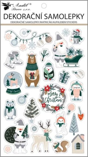 Plus Line Karácsonyi mintás Dekoráció matrica 15x25cm - Színes