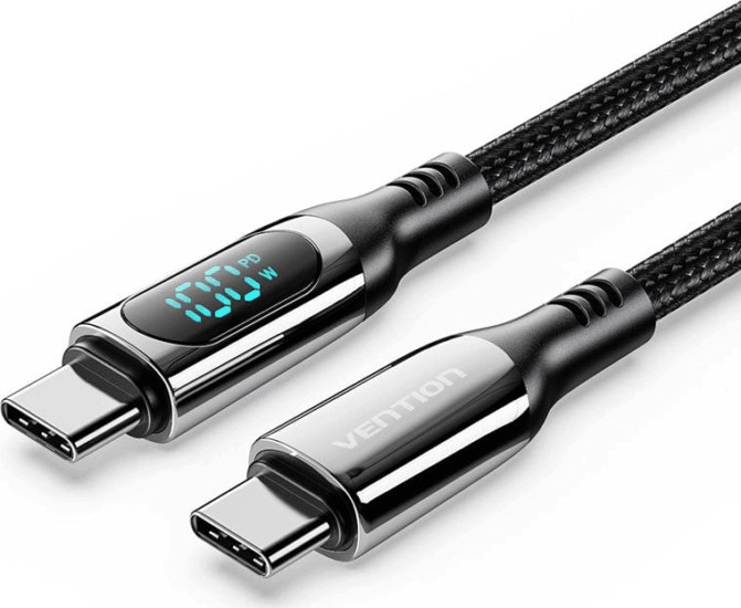 Vention TAYBAV USB-C apa - USB-C apa 2.0 Adat és töltő kábel 1.2m - Fekete