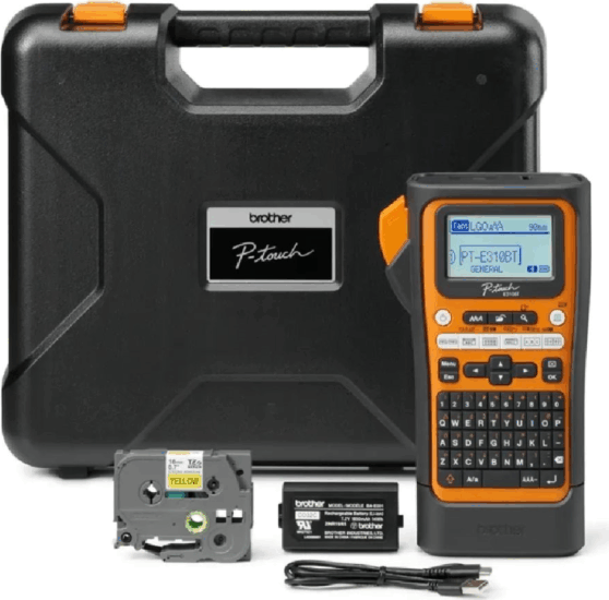 Brother PTE310BTVPQL1 Bluetooth Feliratozógép 18mm - Fekete / Narancssárga