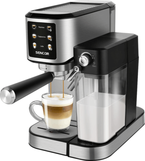 Sencor SES 4910SS Félautomata kávéfőző 1350 Watt - Fekete/Ezüst