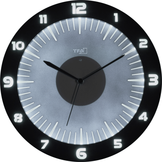 TFA Lumoclock Falióra Ø 30cm - Fekete TFA Lumoclock Falióra Ø 30cm - Fekete