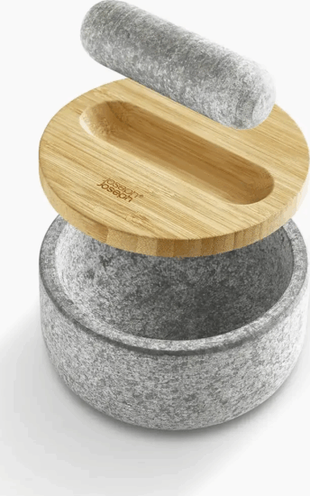 Joseph Joseph Dash mozsár bambusz fedővel - Szüke/Barna