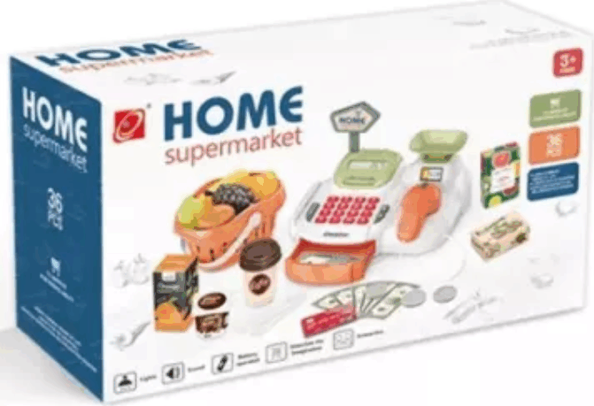 Elektronikus Pénztárgép szett termékekkel 36 darabos készlet