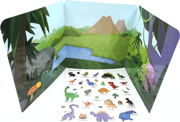 Oiyio Baby Oktatókönyv 32 darab zselés matricával - Dinoszauruszok Oiyio Baby Oktatókönyv 32 darab zselés matricával - Dinoszauruszok