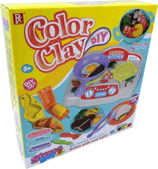 Konyhai gyurmaszett főzőlappal és 6 féle színes gyurmával