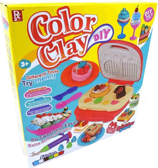 Süteményes gyurmaszett gofrisütővel és 6 féle színes gyurmával