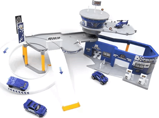 Rendőrségi központ többszintes parkolóval