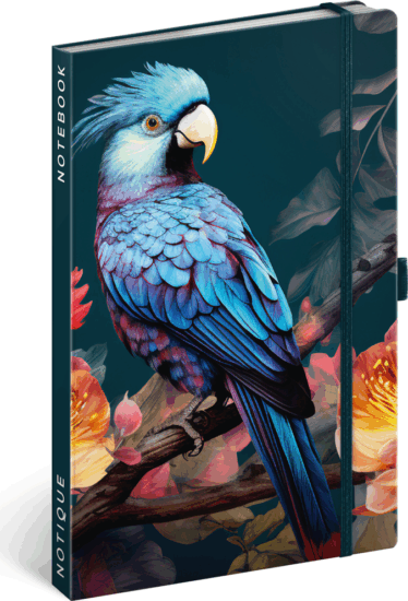 Realsystem Parrot 130 × 210mm Keményfedeles Notesz - Kék mintás