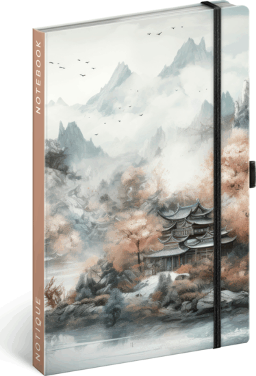 Realsystem Japan 130 × 210mm Keményfedeles Notesz - Kék mintás Realsystem Japan 130 × 210mm Keményfedeles Notesz - Kék mintás