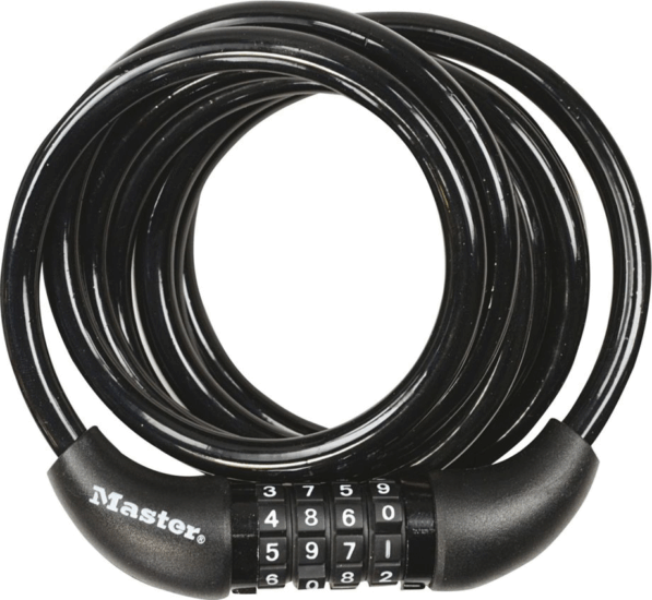Master Lock 8221EURDPRO Számzáras Spirál Kerékpár zár 180cm - Fekete Master Lock 8221EURDPRO Számzáras Spirál Kerékpár zár 180cm - Fekete