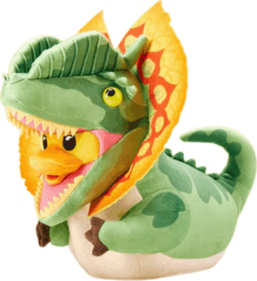 Numskull Tubbz Jurassic Park Dilophosaurus plüss kacsa figura 20cm Numskull Tubbz Jurassic Park Dilophosaurus plüss kacsa figura 20cm
