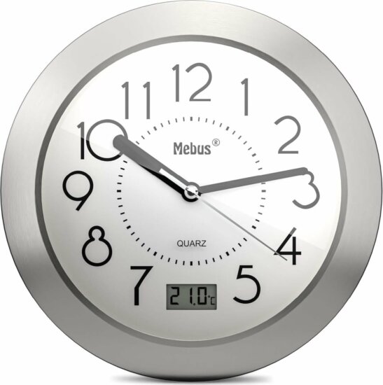 Mebus 41964 Quarz Fürdőszobai óra Ø 17cm - Fehér / Ezüst Mebus 41964 Quarz Fürdőszobai óra Ø 17cm - Fehér / Ezüst