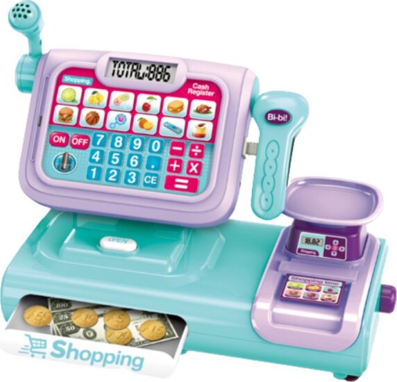 Manyuk Toys Érintőképernyős pénztárgép kiegészítőkkel és hanggal