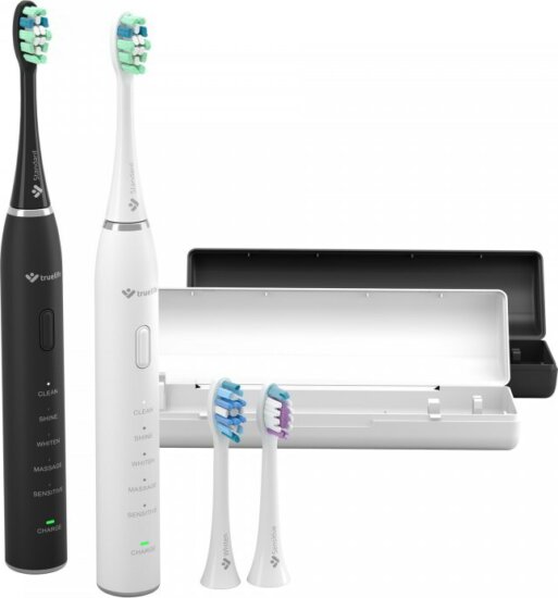 TrueLife SonicBrush Clean30 Duo Elektromos szónikus fogkefe készlet 2 db - Fekete / Fehér
