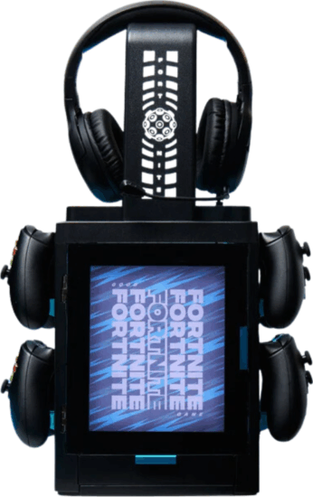 Numskull PS5/XBOX Series Fortnite játéktartó szekrényes állvány LED világítással - Fekete