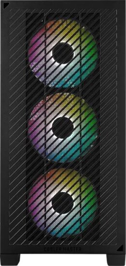 Cooler Master Elite 301 Mini Torony Számítógépház + 3db 120mm ARGB ventilátor - Fekete