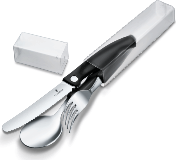 Victorinox Swiss Classic 3 darabos utazó evőeszköz készlet - Fekete/Inox