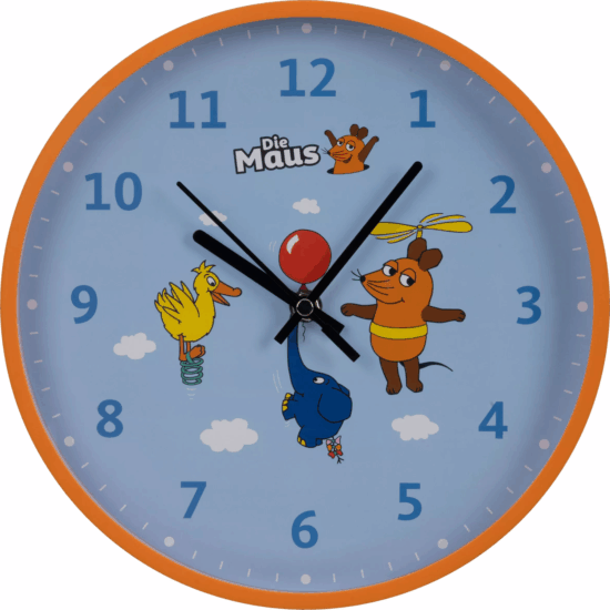 DieMaus Falióra gyerekeknek Ø 25cm - Kék / Narancssárga DieMaus Falióra gyerekeknek Ø 25cm - Kék / Narancssárga