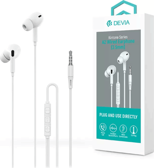 Devia Kintone Series A2 Vezetékes Fülhallgató Headset - Fehér Devia Kintone Series A2 Vezetékes Fülhallgató Headset - Fehér