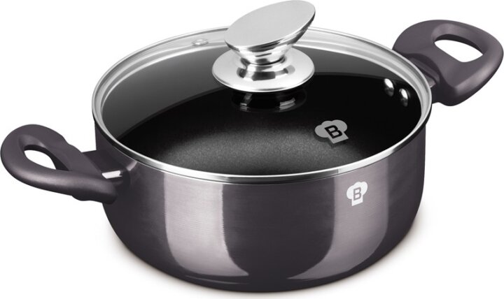 Blauman BL-3963 Carbon Pro Alumínium Lábas Üveg fedővel Ø 20cm 2,5L - Fekete Blauman BL-3963 Carbon Pro Alumínium Lábas Üveg fedővel Ø 20cm 2,5L - Fekete