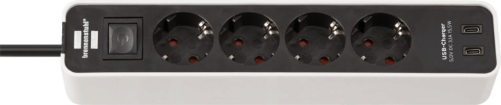 Brennenstuhl Ecolor 230V 2x USB-C Hálózati elosztó 4 aljzatos 1,5m - Fekete/fehér Brennenstuhl Ecolor 230V 2x USB-C Hálózati elosztó 4 aljzatos 1,5m - Fekete/fehér