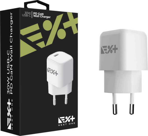 NextOne USB-C PD GaN Hálózati Gyorstöltő 30W - Fehér NextOne USB-C PD GaN Hálózati Gyorstöltő 30W - Fehér