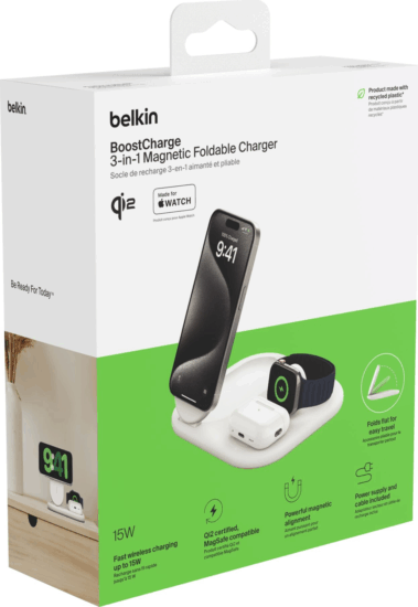 Belkin WIZ029VFWH 3in1 Magsafe Töltő 15W - Fehér Belkin WIZ029VFWH 3in1 Magsafe Töltő 15W - Fehér
