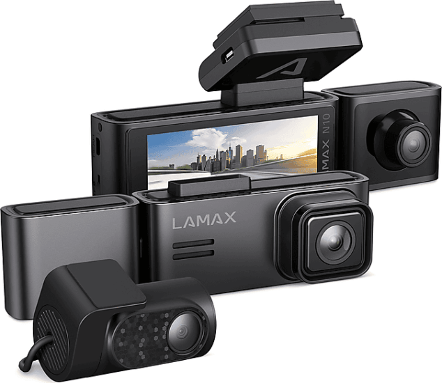 LAMAX N10 GPS 3in1 4K WiFi Menetrögzítő kamera - Fekete
