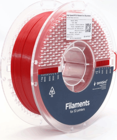 Gembird High Speed Filament PETG 1,75mm 1 kg - Piros