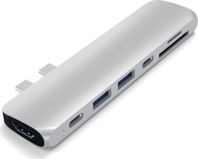 Satechi CMBPS 2xUSB-C HUB (7 port) - Ezüst