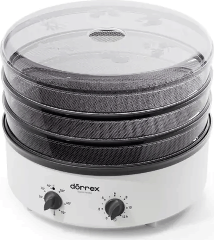 Stöckli Dörrex Időzítős Aszaló és szárító acélhálós tálcákkal 540 Watt - Fehér