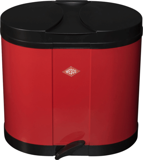 WESCO Ökosammler Beta 2 x 15 literes pedálos fém szemetes - Piros