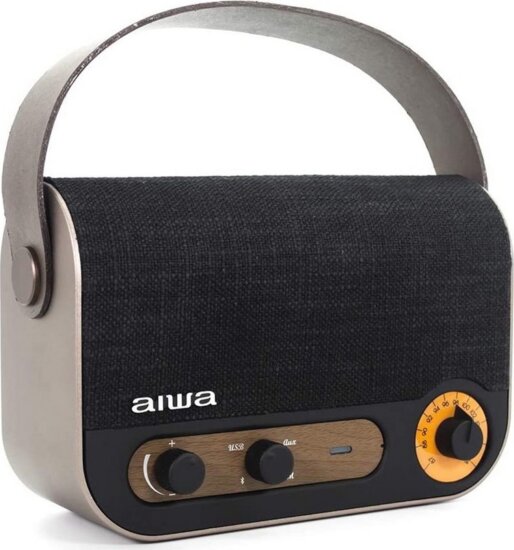 Aiwa RBTU-600 Vintage Bluetooth hordozható rádió - Fekete / Bézs