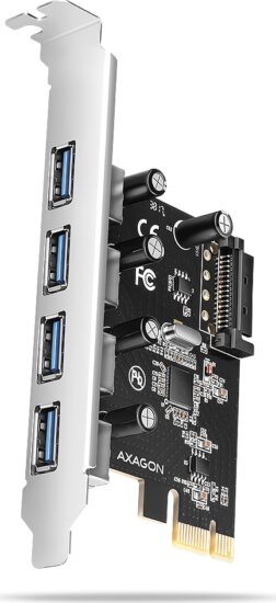 AXAGON PCEU-430RS 4x USB-A 5Gbps port bővítő PCIe kártya AXAGON PCEU-430RS 4x USB-A 5Gbps port bővítő PCIe kártya