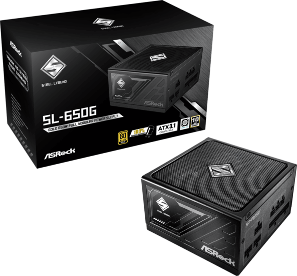 ASRock 650W SL-650G Steel Legend 80+ Gold Moduláris Tápegység ASRock 650W SL-650G Steel Legend 80+ Gold Moduláris Tápegység