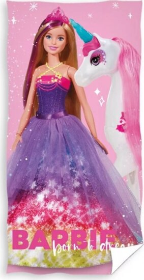 Carbotex Barbie Born to Dream pamut fürdőlepedő 70 x 140 cm - Mintás