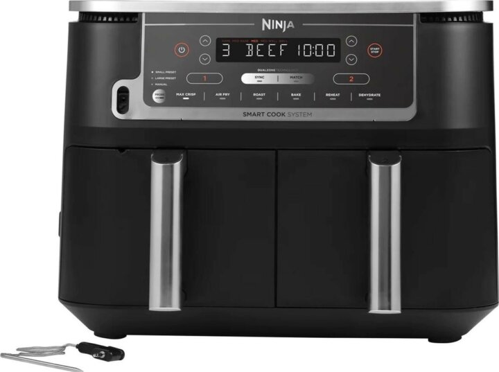 Ninja AF451EU AirFryer Forrólevegős sütő 9,5L 2470 Watt - Fekete